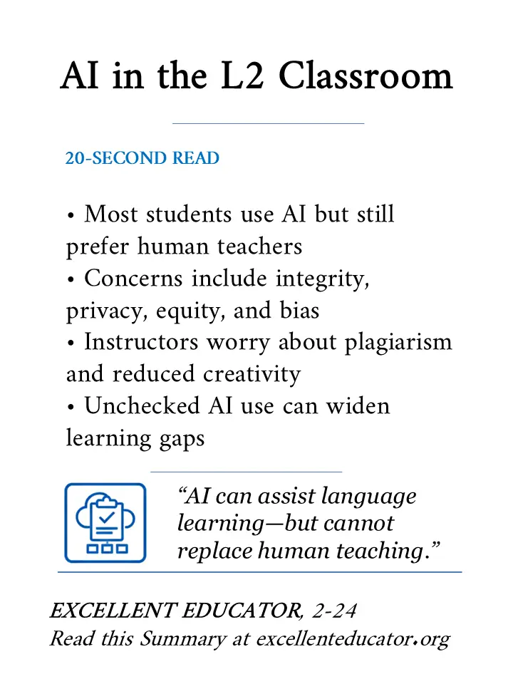 ai in the L2 classroom