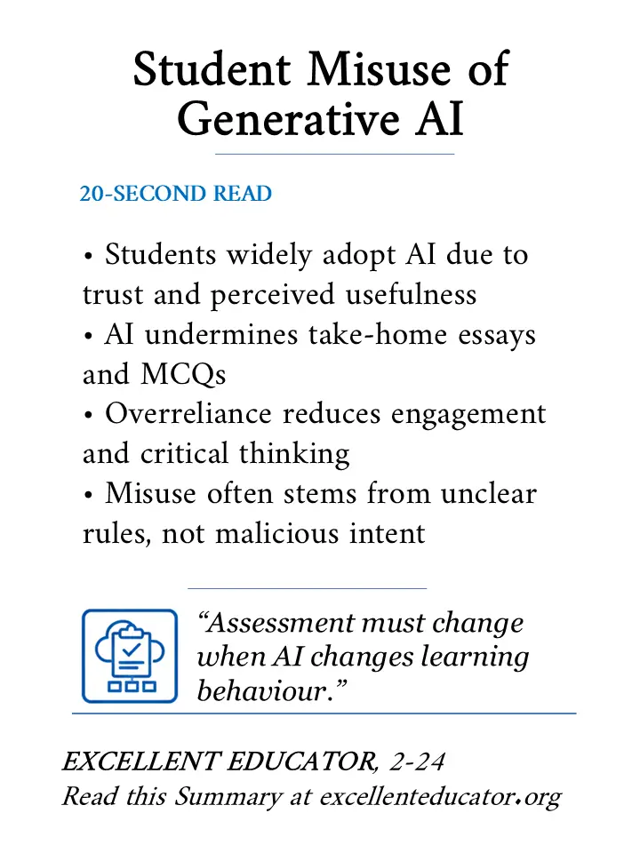 student misuse of generative ai in univeristies