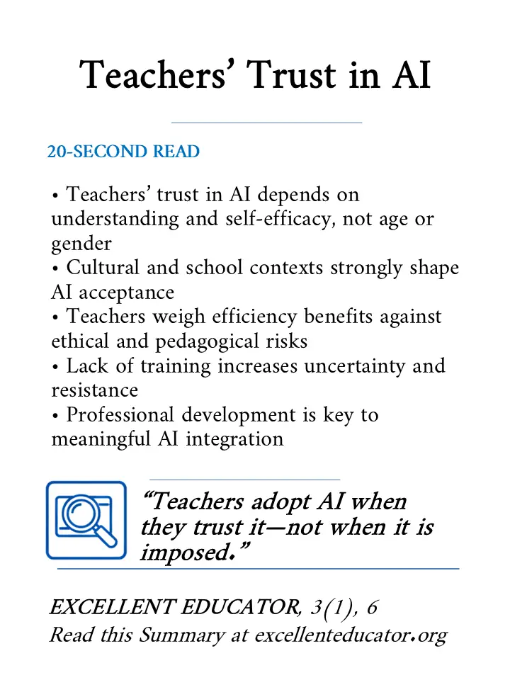 teachers’ trust in ai