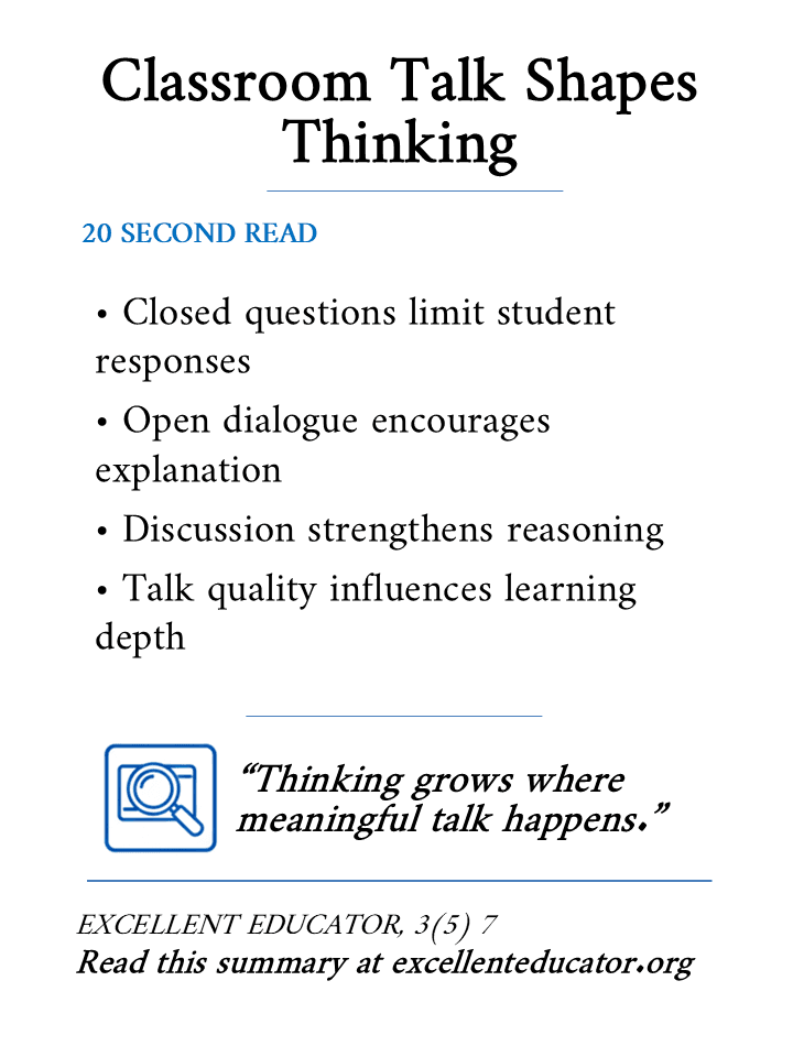 classroom talk shapes thinking