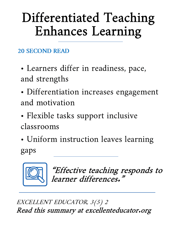 differentiated teaching enhances learning