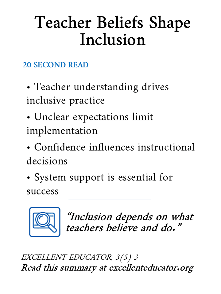 teacher beliefs shape inclusion